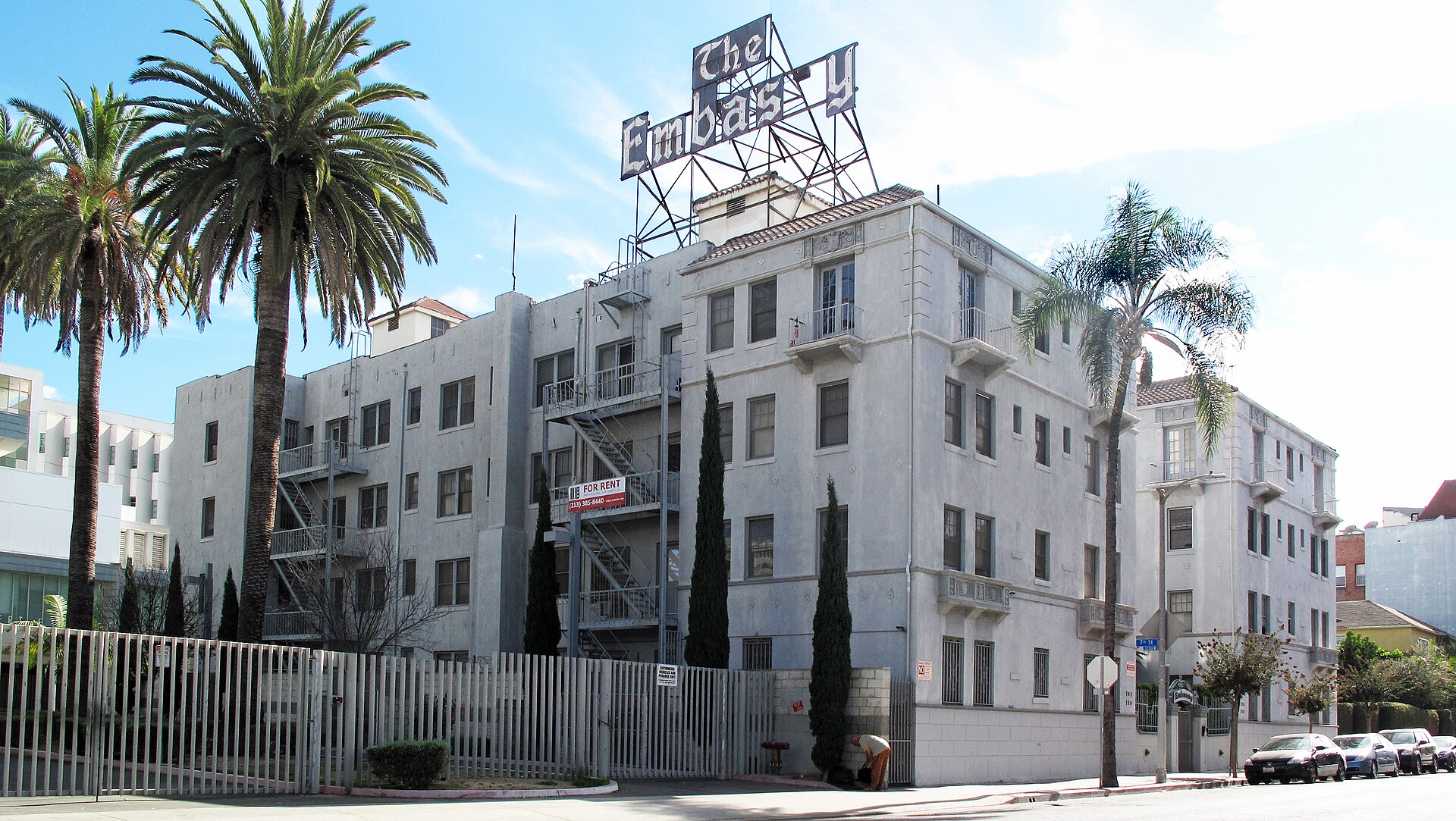 Embassy Apartments roof sign, Koreatown Los Angeles