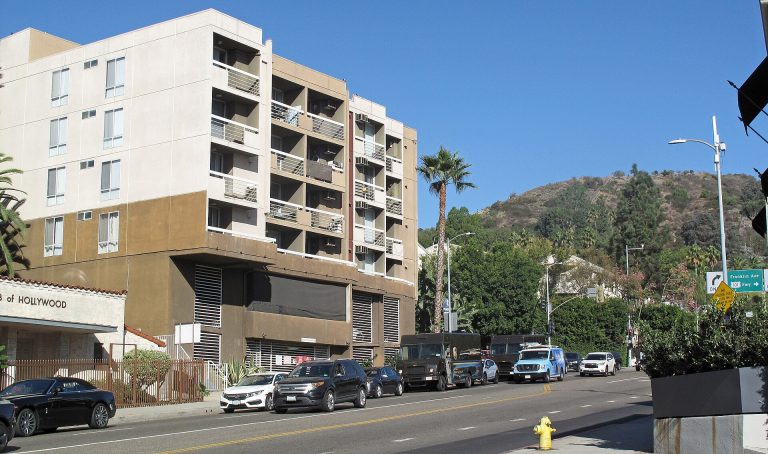 Vine Street north of Hollywood Boulevard (neighborhood view; does not show Jardine)