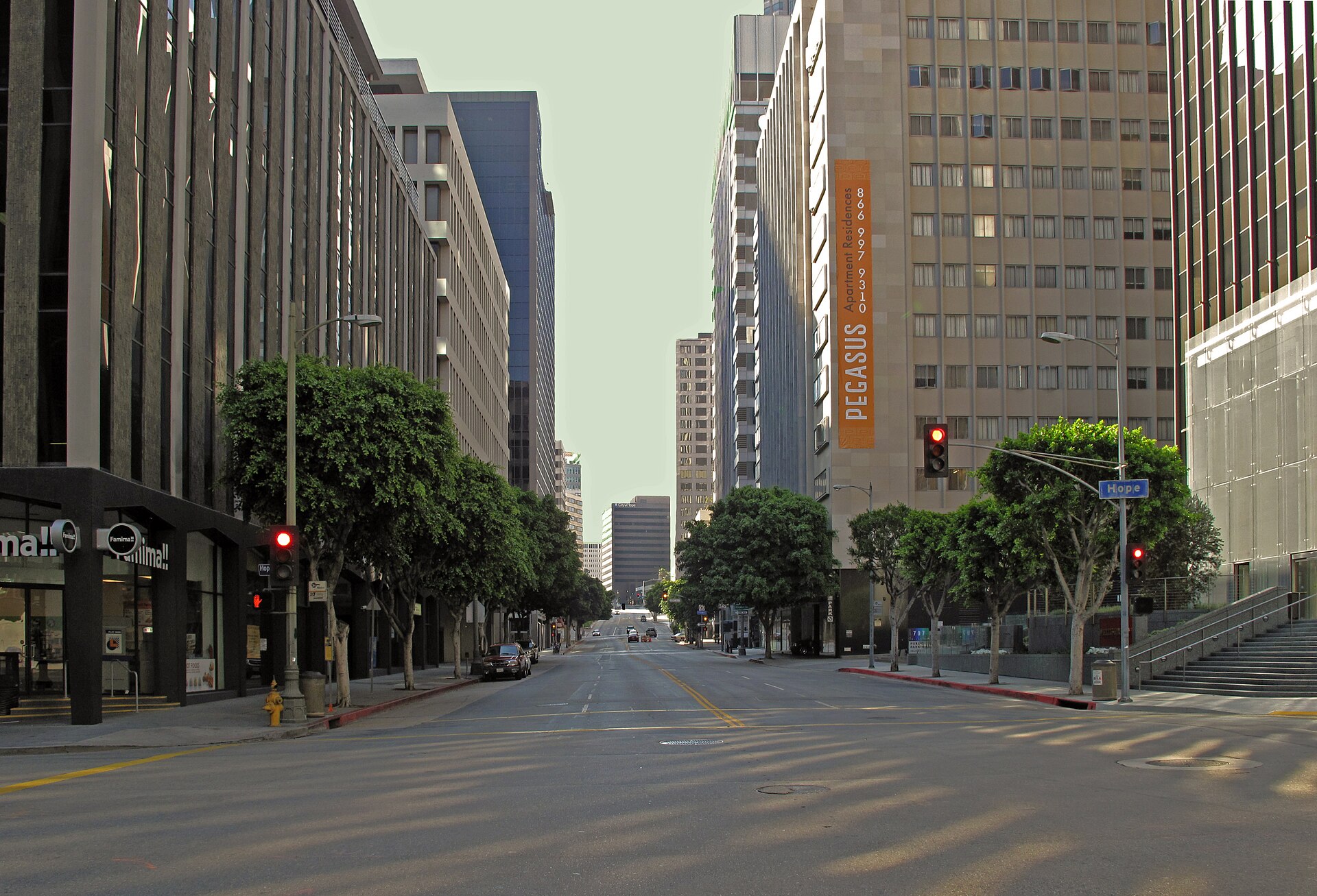 Wilshire Boulevard at Hope Street in Downtown Los Angeles (neighborhood view; may not show TENTEN Wilshire)
