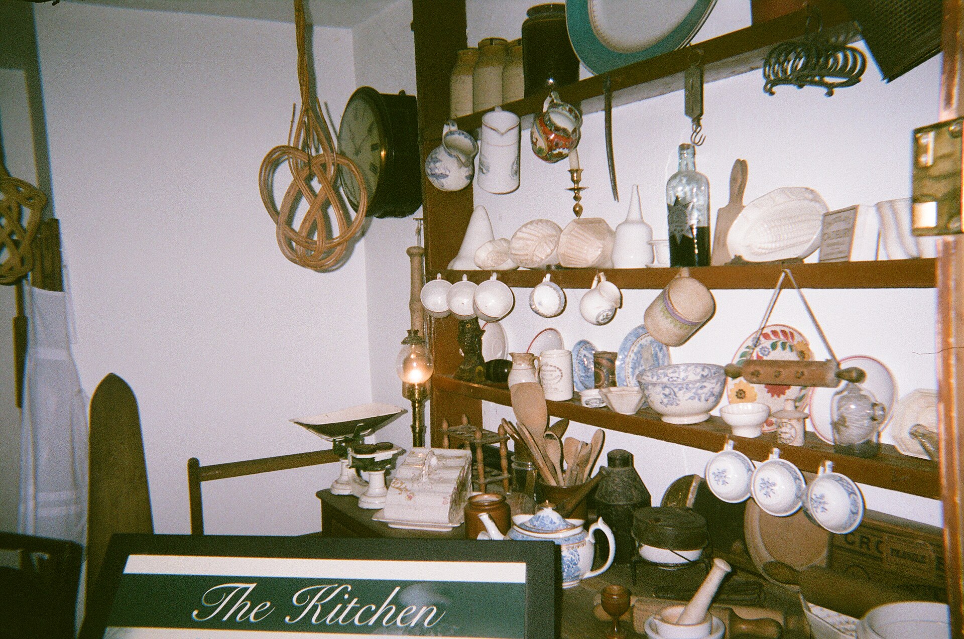 Grove Museum kitchen shelves